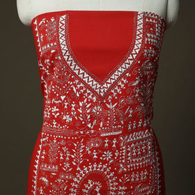 Bengal kantha hand embroidered cotton unstitched kurta