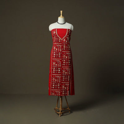 Bengal kantha hand embroidered cotton unstitched kurta