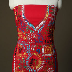 Bengal kantha hand embroidered cotton unstitched kurta