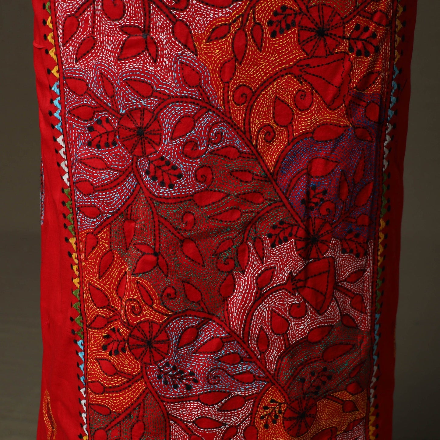 Bengal kantha hand embroidered cotton unstitched kurta