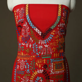 Bengal kantha hand embroidered cotton unstitched kurta