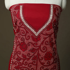 Bengal kantha hand embroidered cotton unstitched kurta