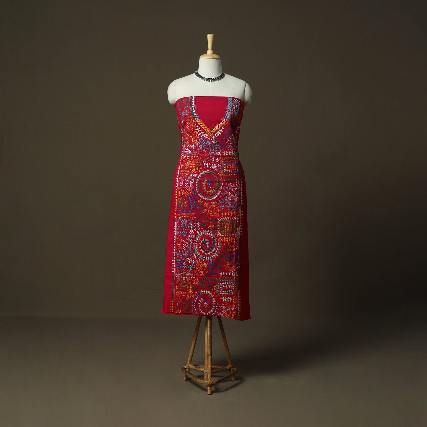 Bengal kantha hand embroidered cotton unstitched kurta
