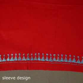 Bengal kantha hand embroidered cotton unstitched kurta