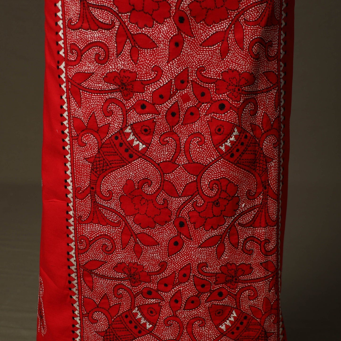 Bengal kantha hand embroidered cotton unstitched kurta
