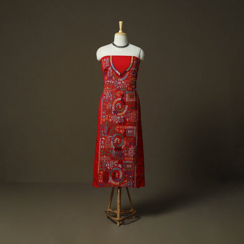 Bengal kantha hand embroidered cotton unstitched kurta