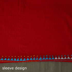 Bengal kantha hand embroidered cotton unstitched kurta