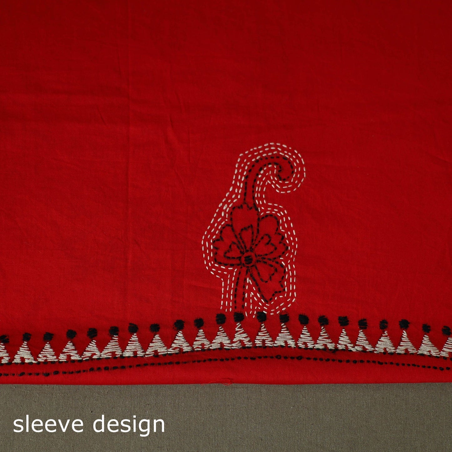 Bengal kantha hand embroidered cotton unstitched kurta
