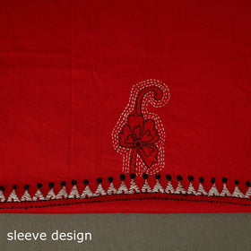 Bengal kantha hand embroidered cotton unstitched kurta