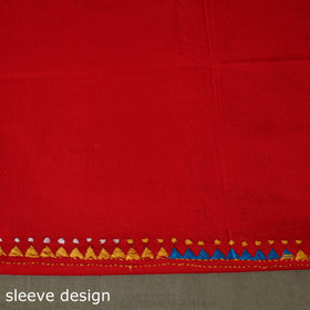 Bengal kantha hand embroidered cotton unstitched kurta