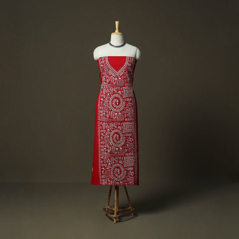 Bengal kantha hand embroidered cotton unstitched kurta