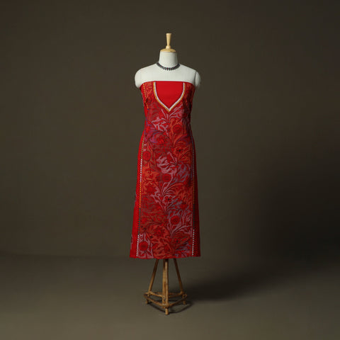 Bengal kantha hand embroidered cotton unstitched kurta