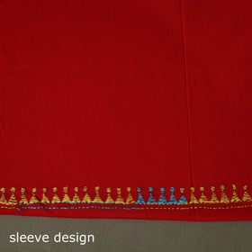Bengal kantha hand embroidered cotton unstitched kurta