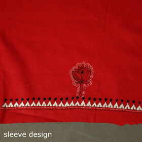 Bengal kantha hand embroidered cotton unstitched kurta