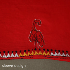 Bengal kantha hand embroidered cotton unstitched kurta