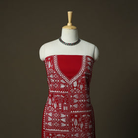 Bengal kantha hand embroidered cotton unstitched kurta