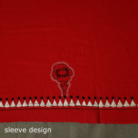 Bengal kantha hand embroidered cotton unstitched kurta