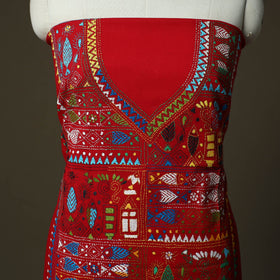 Bengal kantha hand embroidered cotton unstitched kurta