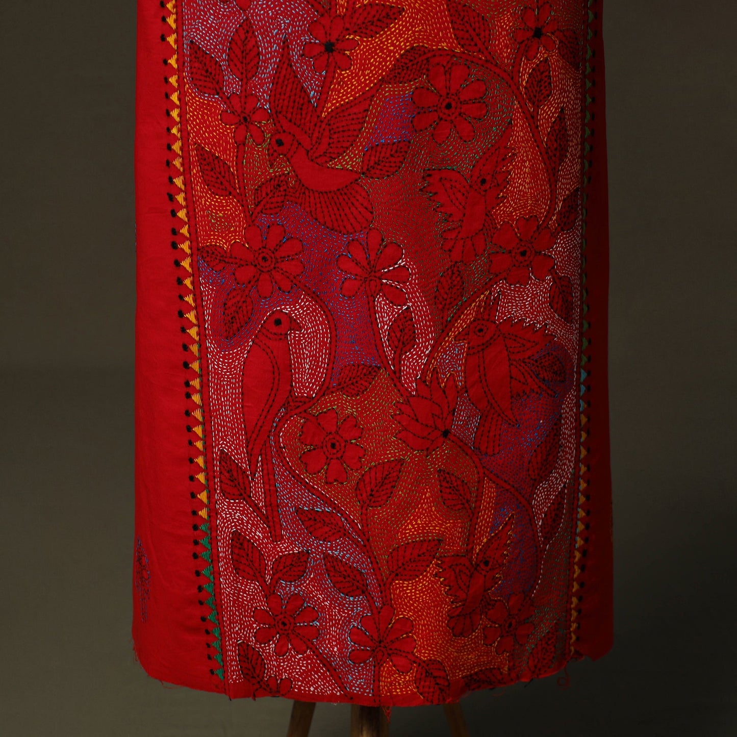 Bengal kantha hand embroidered cotton unstitched kurta
