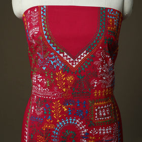 Bengal kantha hand embroidered cotton unstitched kurta
