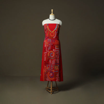 Bengal kantha hand embroidered cotton unstitched kurta