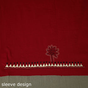 Bengal kantha hand embroidered cotton unstitched kurta