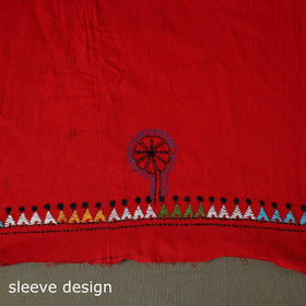 Bengal kantha hand embroidered cotton unstitched kurta