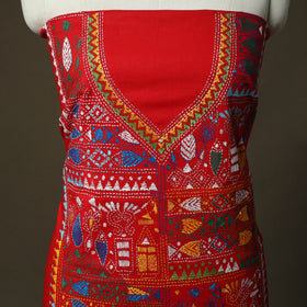 Bengal kantha hand embroidered cotton unstitched kurta