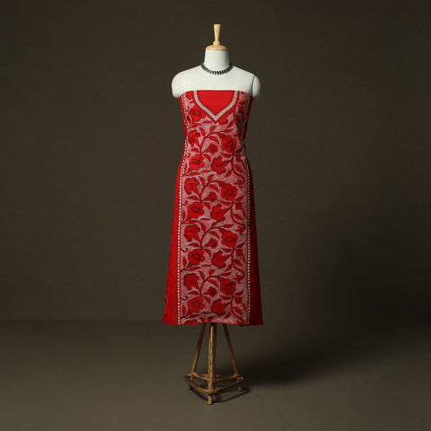Bengal kantha hand embroidered cotton unstitched kurta