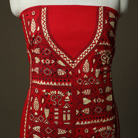 Bengal kantha hand embroidered cotton unstitched kurta