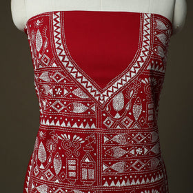 Bengal kantha hand embroidered cotton unstitched kurta