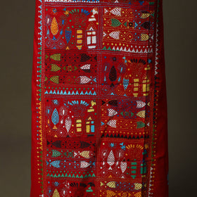 Bengal kantha hand embroidered cotton unstitched kurta