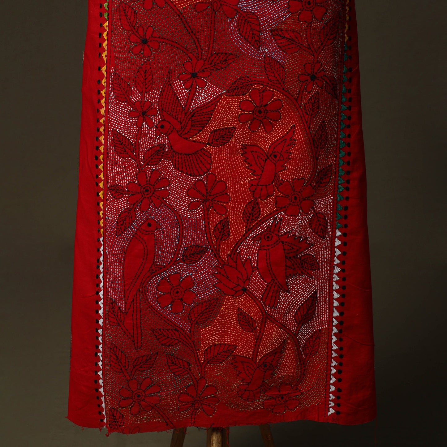 Bengal kantha hand embroidered cotton unstitched kurta