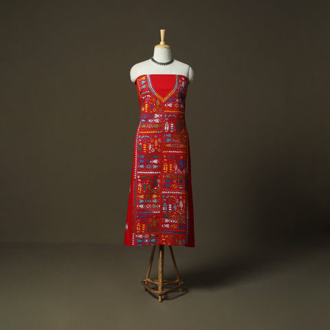 Bengal kantha hand embroidered cotton unstitched kurta