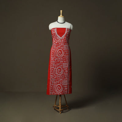 Bengal kantha hand embroidered cotton unstitched kurta