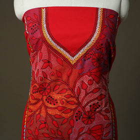 Bengal kantha hand embroidered cotton unstitched kurta