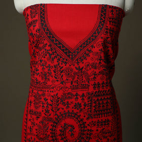 Bengal kantha hand embroidered cotton unstitched kurta