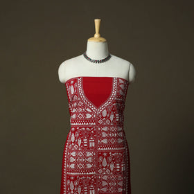 Bengal kantha hand embroidered cotton unstitched kurta
