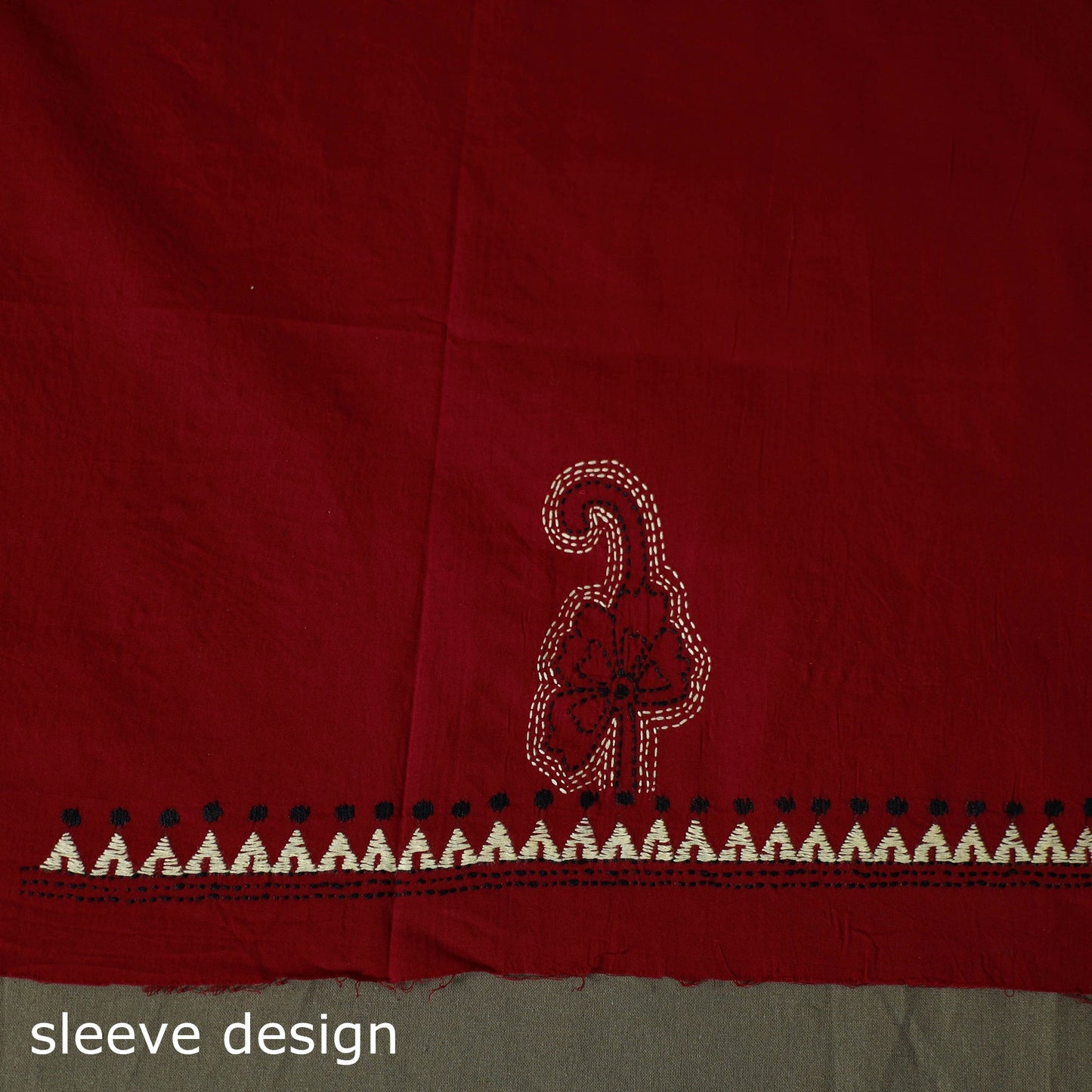 Bengal kantha hand embroidered cotton unstitched kurta