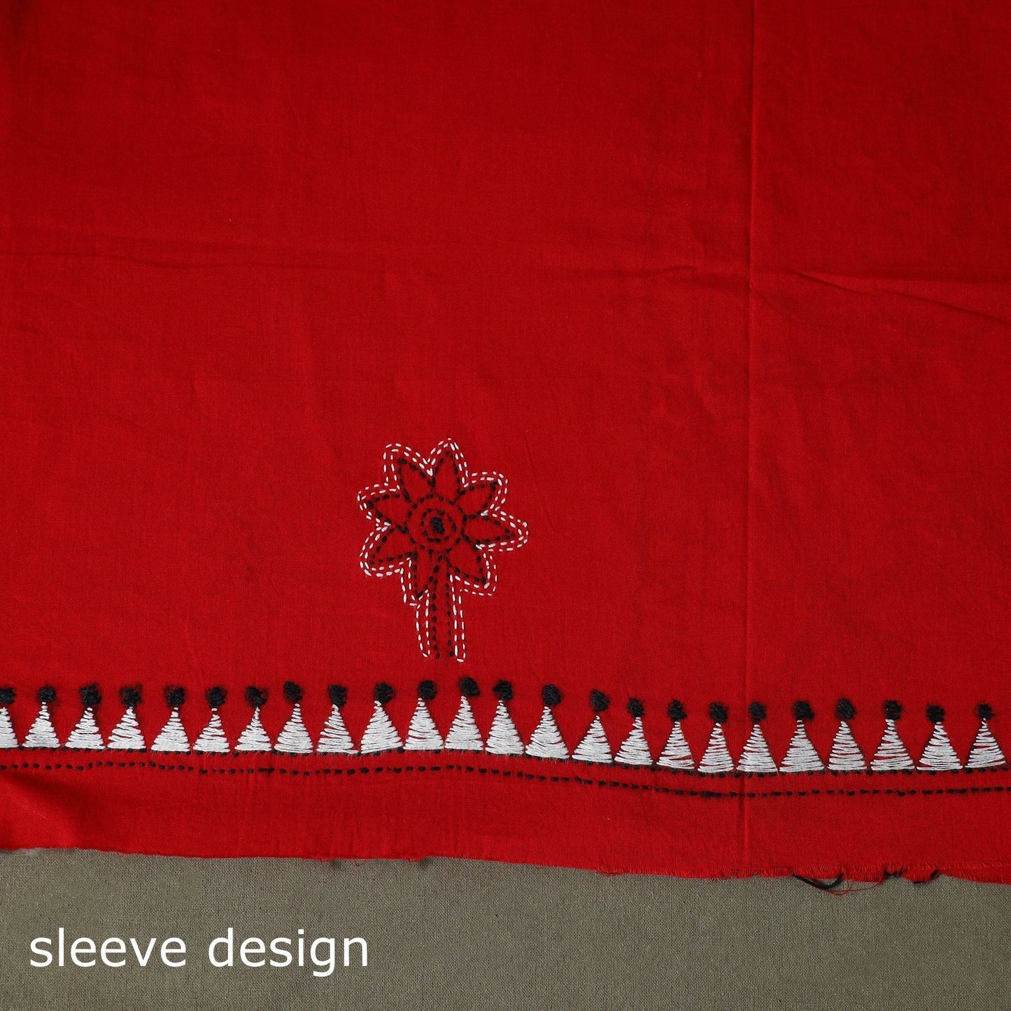 Bengal kantha hand embroidered cotton unstitched kurta