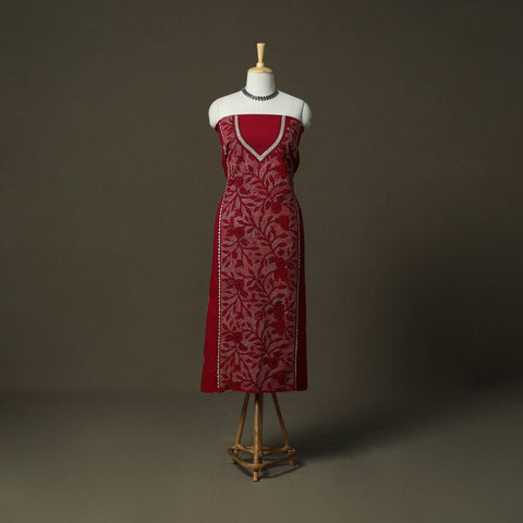 Bengal kantha hand embroidered cotton unstitched kurta