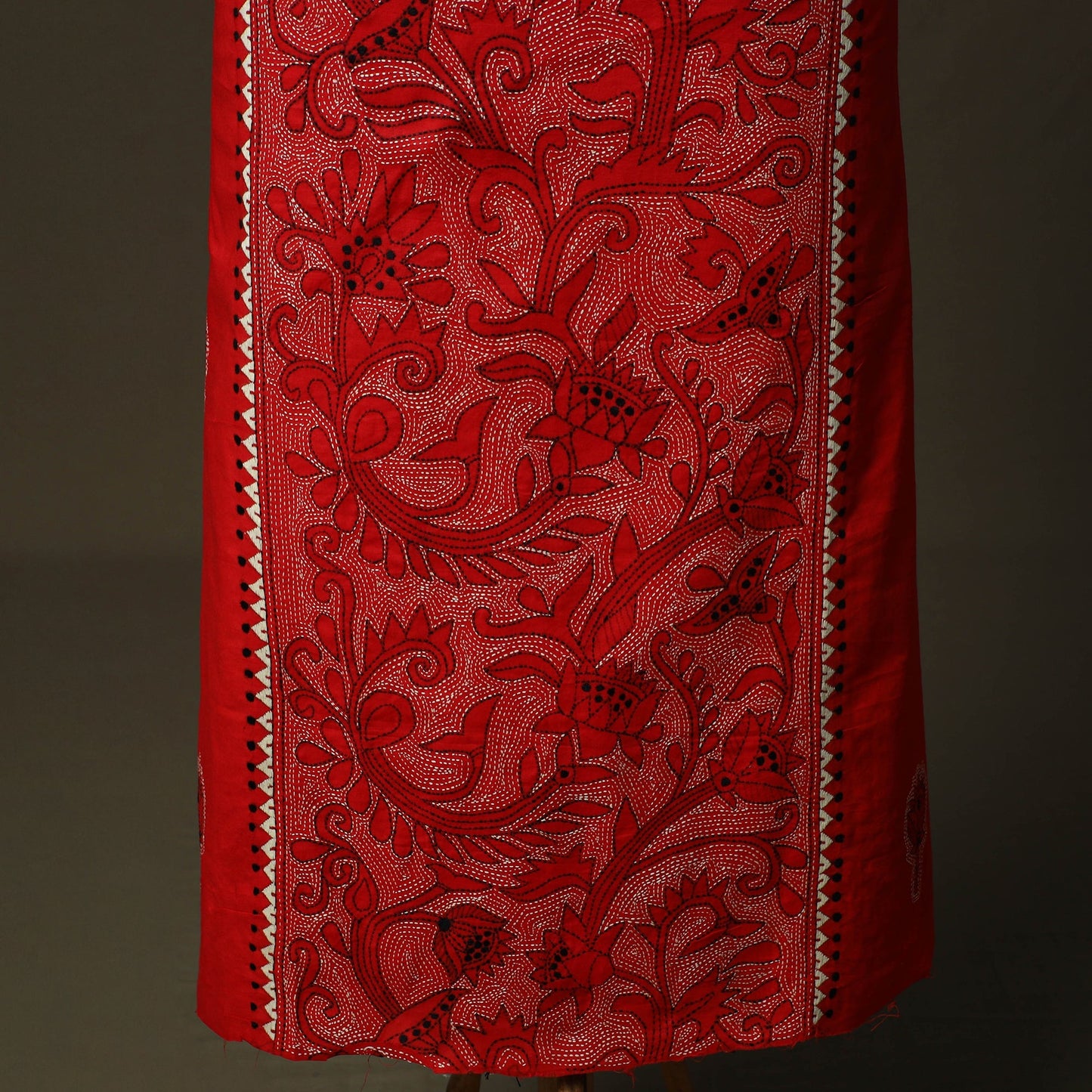 Bengal kantha hand embroidered cotton unstitched kurta