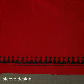 Bengal kantha hand embroidered cotton unstitched kurta