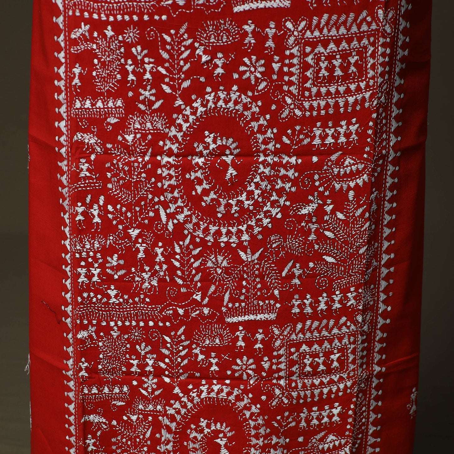 Bengal kantha hand embroidered cotton unstitched kurta