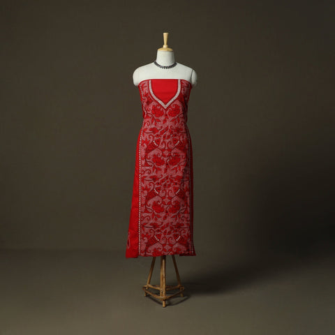 Bengal kantha hand embroidered cotton unstitched kurta