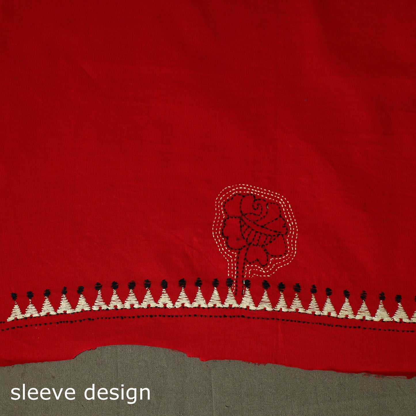 Bengal kantha hand embroidered cotton unstitched kurta