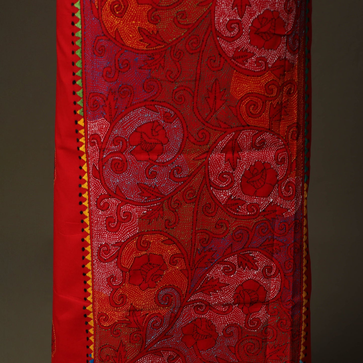 Bengal kantha hand embroidered cotton unstitched kurta