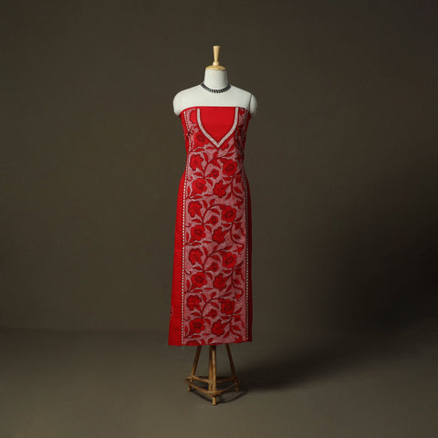 Bengal kantha hand embroidered cotton unstitched kurta