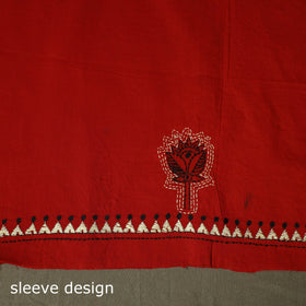 Bengal kantha hand embroidered cotton unstitched kurta