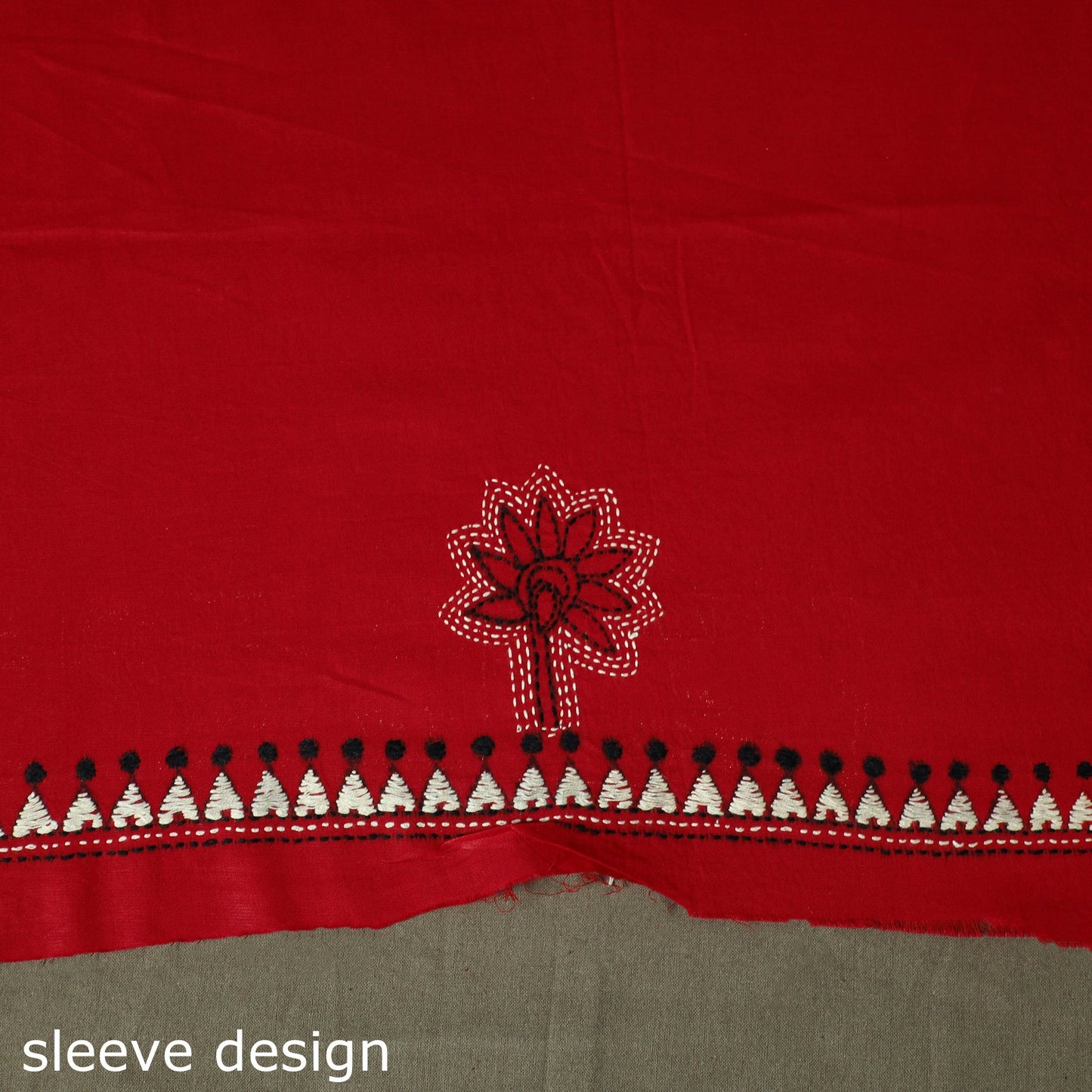 Bengal kantha hand embroidered cotton unstitched kurta